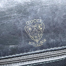 GUCCI Micro GG Canvas Shoulder Bag Leather Gold Black Auth ep10465-15