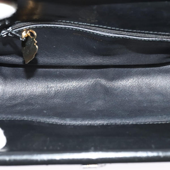 GUCCI Micro GG Canvas Shoulder Bag Leather Gold Black Auth ep10465