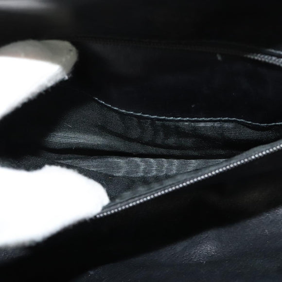 GUCCI Micro GG Canvas Shoulder Bag Leather Gold Black Auth ep10465