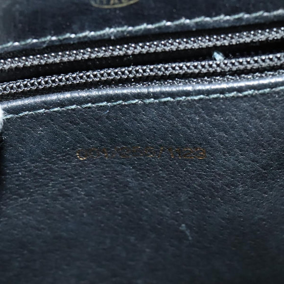 GUCCI Micro GG Canvas Shoulder Bag Leather Gold Black Auth ep10465