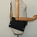 GUCCI Micro GG Canvas Shoulder Bag Leather Gold Black Auth ep10465-21