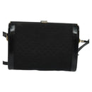 GUCCI Micro GG Canvas Shoulder Bag Leather Gold Black Auth ep10465-3
