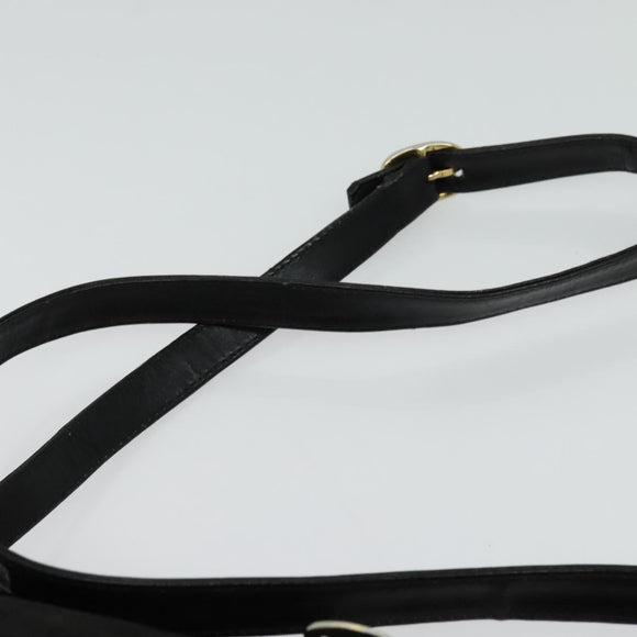 GUCCI Micro GG Canvas Shoulder Bag Leather Gold Black Auth ep10465