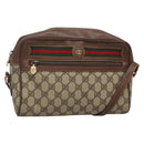 GUCCI GG Supreme Web Sherry Line Bag PVC Beige Gold 001 56 6472 Auth ep10466-1