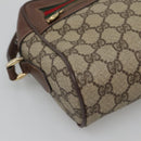 GUCCI GG Supreme Web Sherry Line Bag PVC Beige Gold 001 56 6472 Auth ep10466-15