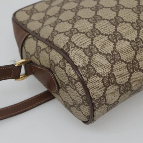 GUCCI GG Supreme Web Sherry Line Bag PVC Beige Gold 001 56 6472 Auth ep10466