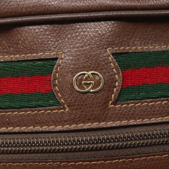 GUCCI GG Supreme Web Sherry Line Bag PVC Beige Gold 001 56 6472 Auth ep10466