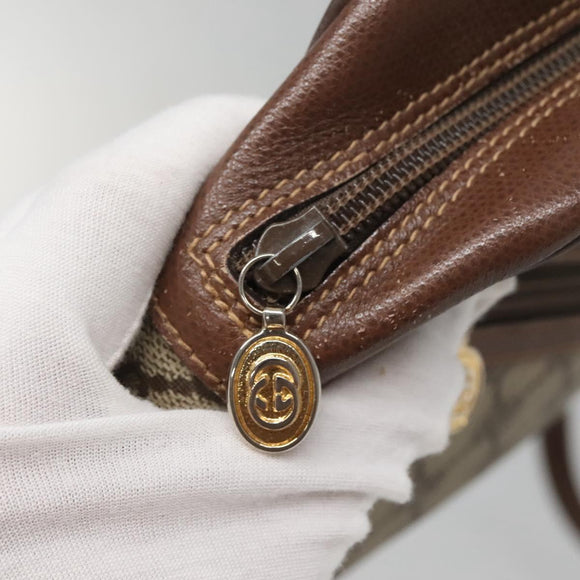 GUCCI GG Supreme Web Sherry Line Bag PVC Beige Gold 001 56 6472 Auth ep10466