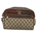 GUCCI GG Supreme Web Sherry Line Bag PVC Beige Gold 001 56 6472 Auth ep10466-13