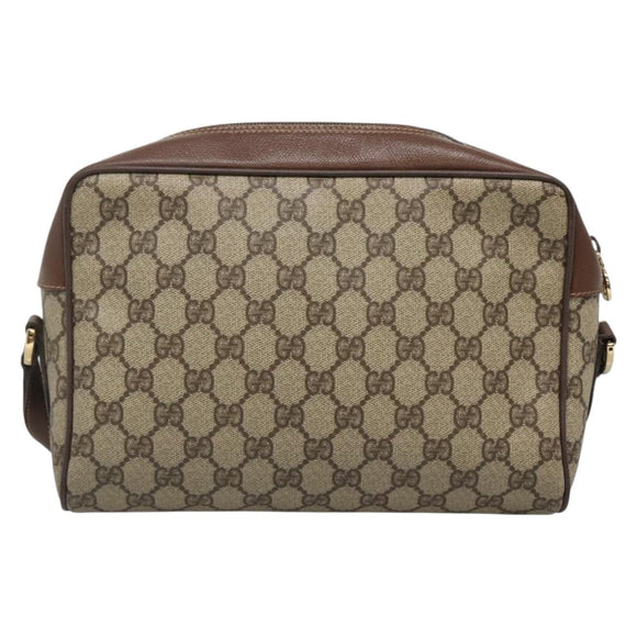 GUCCI GG Supreme Web Sherry Line Bag PVC Beige Gold 001 56 6472 Auth ep10466