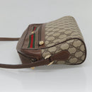 GUCCI GG Supreme Web Sherry Line Bag PVC Beige Gold 001 56 6472 Auth ep10466-3