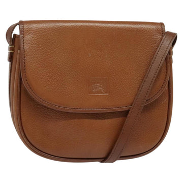 Burberrys Shoulder Bag Leather Brown Gold Auth ep10468