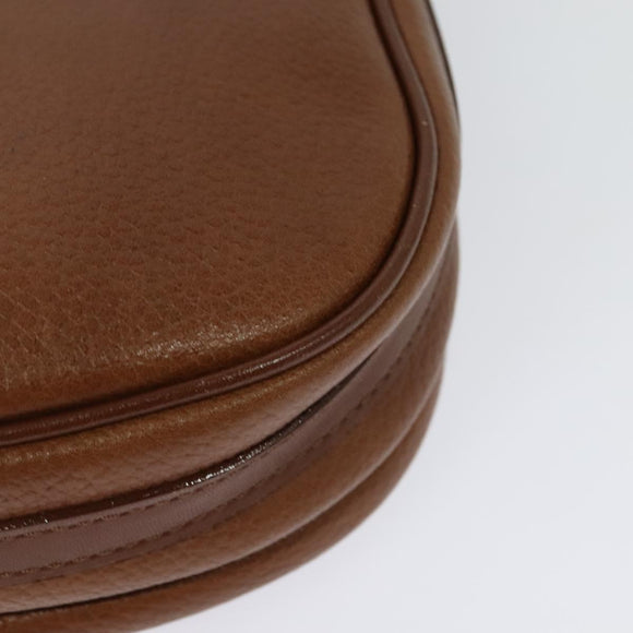 Burberrys Shoulder Bag Leather Brown Gold Auth ep10468