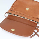 Burberrys Shoulder Bag Leather Brown Gold Auth ep10468-10