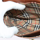 Burberrys Shoulder Bag Leather Brown Gold Auth ep10468-19