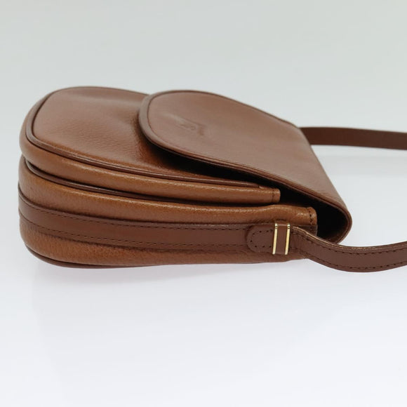 Burberrys Shoulder Bag Leather Brown Gold Auth ep10468