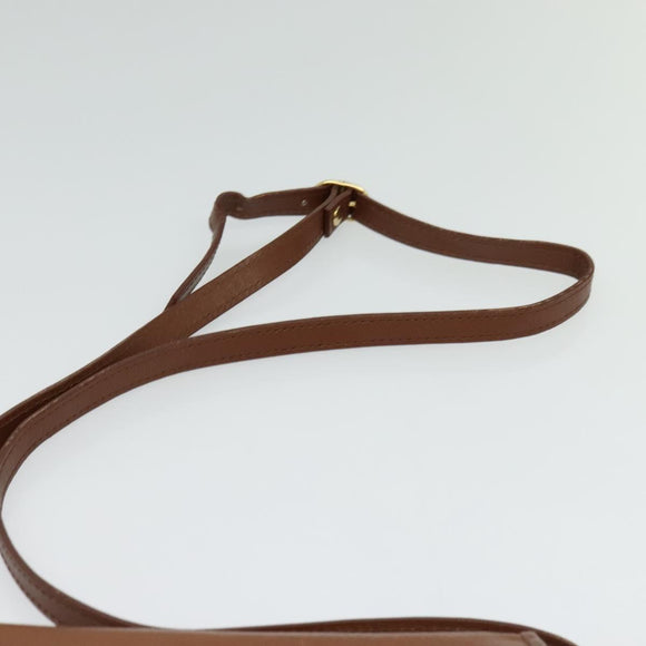 Burberrys Shoulder Bag Leather Brown Gold Auth ep10468