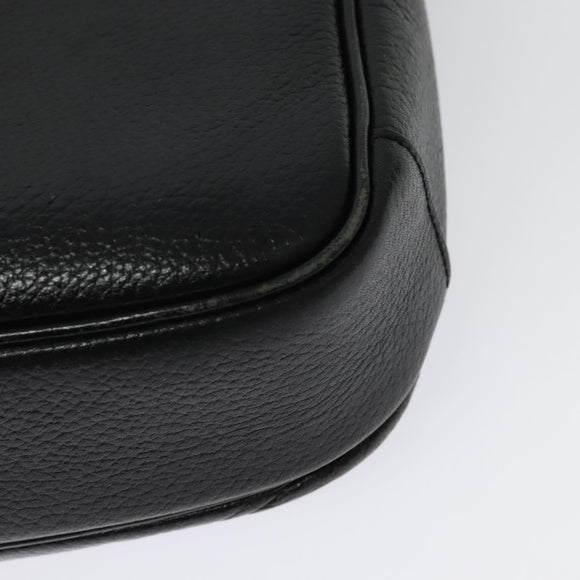 Burberrys Shoulder Bag Leather Gold Black Auth ep10469