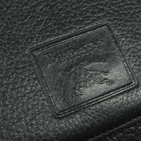 Burberrys Shoulder Bag Leather Gold Black Auth ep10469