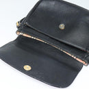 Burberrys Shoulder Bag Leather Gold Black Auth ep10469-10