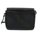 Burberrys Shoulder Bag Leather Gold Black Auth ep10469-2