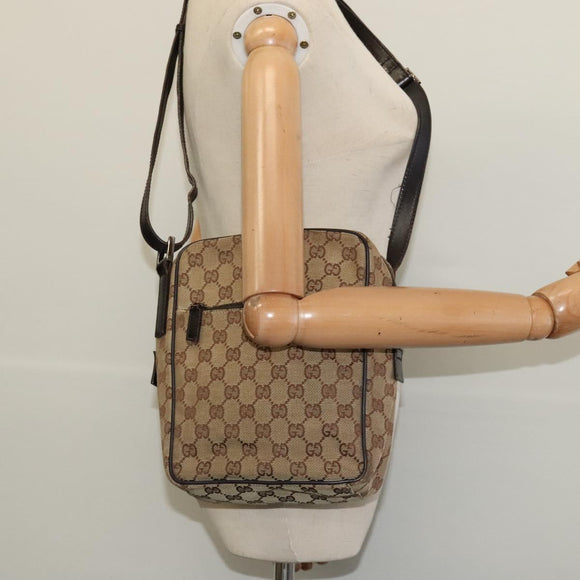 GUCCI GG Canvas Shoulder Bag Beige Silver 03136 Auth ep10483