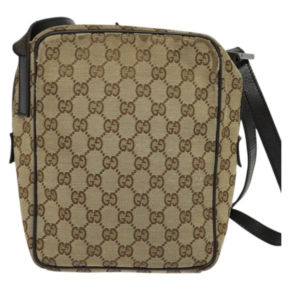 GUCCI GG Canvas Shoulder Bag Beige Silver 03136 Auth ep10483