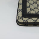 GUCCI GG Supreme Sherry Line Shoulder Bag PVC Navy Gold 41 02 013 Auth ep10484-10