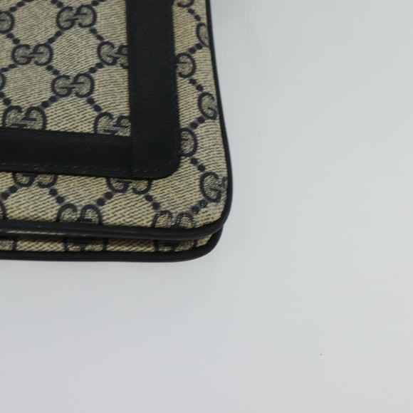 GUCCI GG Supreme Sherry Line Shoulder Bag PVC Navy Gold 41 02 013 Auth ep10484