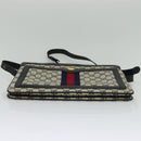 GUCCI GG Supreme Sherry Line Shoulder Bag PVC Navy Gold 41 02 013 Auth ep10484-9