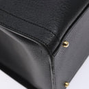 GUCCI Bamboo Hand Bag Leather Black Gold Auth ep10488-16