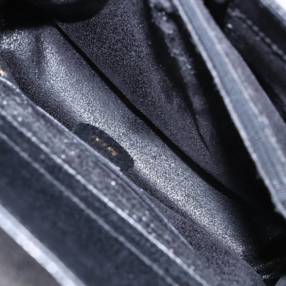 GUCCI Bamboo Hand Bag Leather Black Gold Auth ep10488