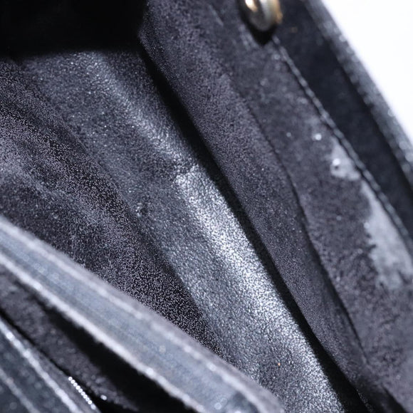 GUCCI Bamboo Hand Bag Leather Black Gold Auth ep10488