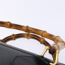 GUCCI Bamboo Hand Bag Leather Black Gold Auth ep10488-8