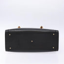 GUCCI Bamboo Hand Bag Leather Black Gold Auth ep10488-5