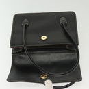 Burberrys Hand Bag Leather Black Gold Auth ep10489-15