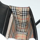 Burberrys Hand Bag Leather Black Gold Auth ep10489-17