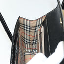 Burberrys Hand Bag Leather Black Gold Auth ep10489-18