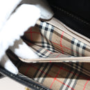 Burberrys Hand Bag Leather Black Gold Auth ep10489-19