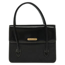 Burberrys Hand Bag Leather Black Gold Auth ep10489-2