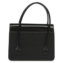 Burberrys Hand Bag Leather Black Gold Auth ep10489-3