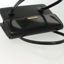 Burberrys Hand Bag Leather Black Gold Auth ep10489-6
