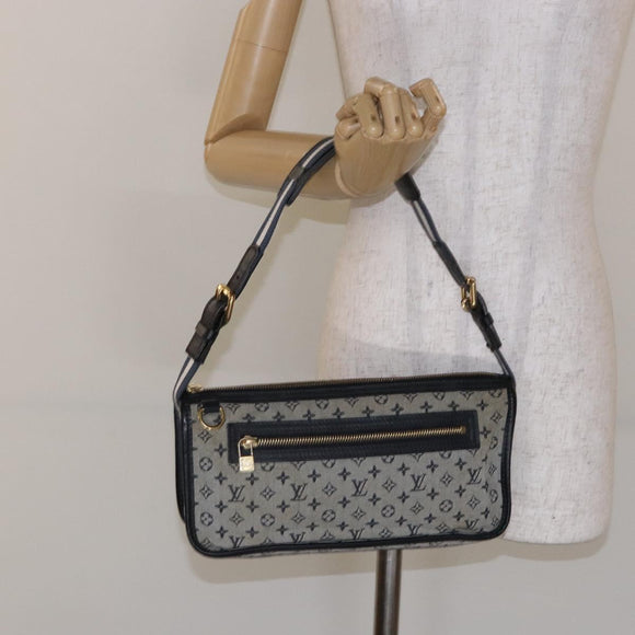 LOUIS VUITTON Monogram Mini Pochette Catrain Bag Blue M92330 LV Auth ep10490