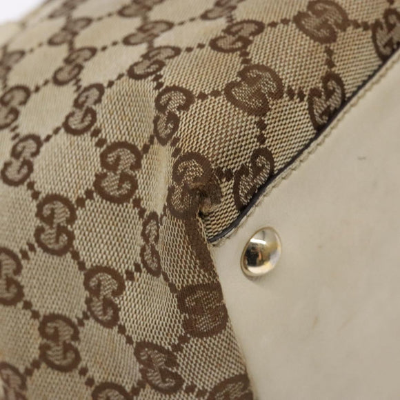 GUCCI GG Canvas Tote Bag Beige Gold 169946 Auth ep10492