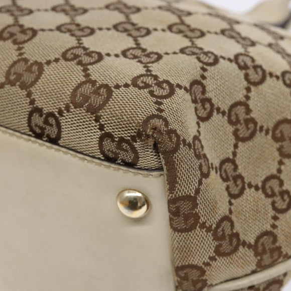 GUCCI GG Canvas Tote Bag Beige Gold 169946 Auth ep10492