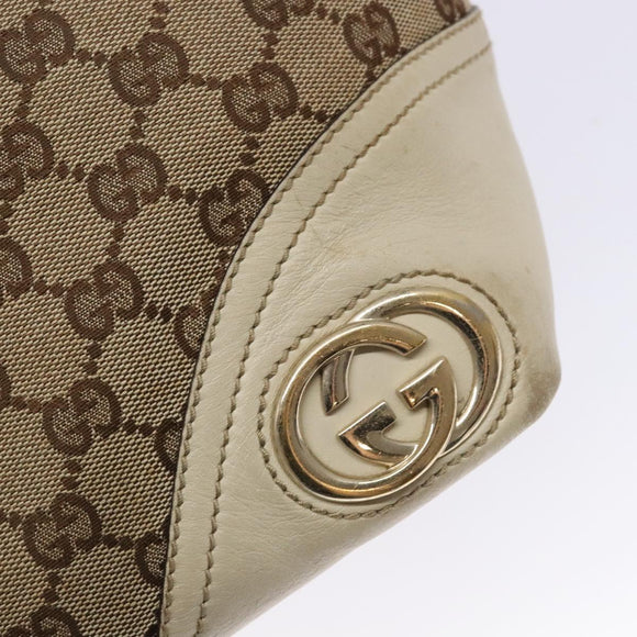 GUCCI GG Canvas Tote Bag Beige Gold 169946 Auth ep10492
