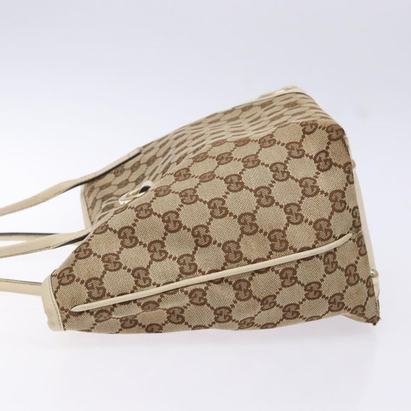 GUCCI GG Canvas Tote Bag Beige Gold 169946 Auth ep10492