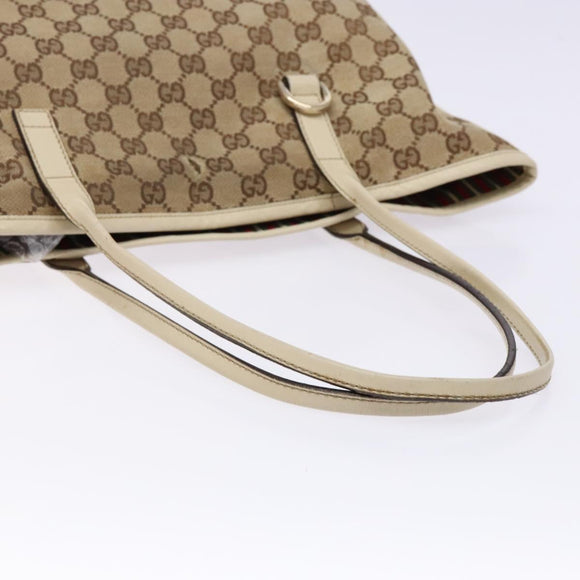 GUCCI GG Canvas Tote Bag Beige Gold 169946 Auth ep10492