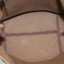 Burberrys Nova Check Hand Bag Canvas Gold Beige Auth ep10496-16