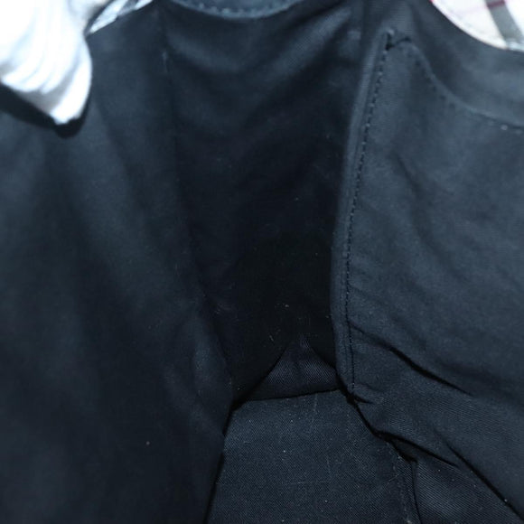 BURBERRY Nova Check Blue Label Hand Bag Canvas Black Beige Auth ep10498